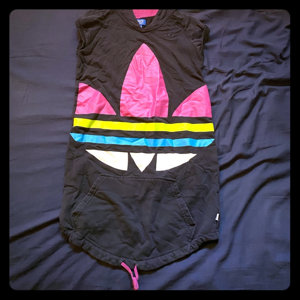 Adidas trefoil hooded dress ( legend ink )